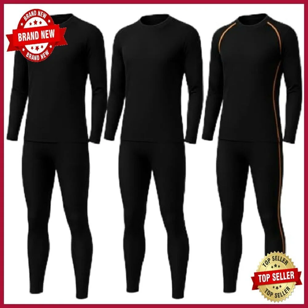 Kids Thermal Underwear Set Fleece Lined Base Layer Long Sleeve Athletic